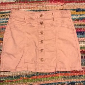 L pink jean mini skirt